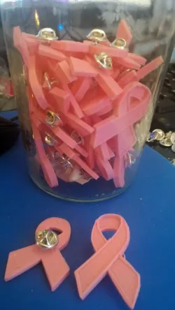 Breast Cancer Ribbon, Rebuilt for less printing issues on the top right edge.