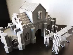 Cementery Chapel with construction framework