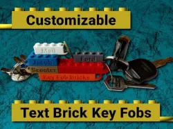 Customizable LEGO compatible Text Brick Key Fobs