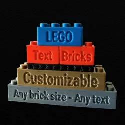 Customizable LEGO compatible Text Bricks