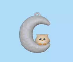 Cute Owl Moon