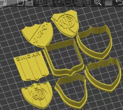 cutting Argentine soccer shields