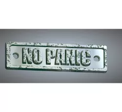 Decor Sign "NO PANIC" symbol signpost movement and direction Hand bas-relief real 3D Relief For CNC building decor wall or door-mount for decoration dp-01 3d print