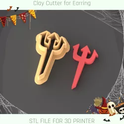 Devil Trident Halloween Polymer Clay Cutter