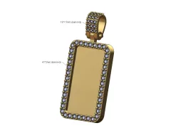 Diamond bail rectangular memory pendant 3D print model