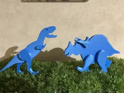 dinosaurs tyrannosaurus and triceratops