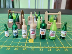 Dollhouse: bottles and bottles carriers set