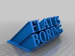 Flat ir boring 3D figure text