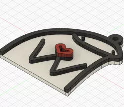 Heart flork key ring