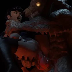 Hentai Girl surprised by Werewolf