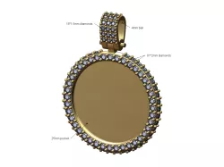 Iced diamond 25mm memory picture pendant 3D print model