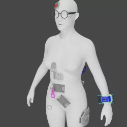 Killjoy accessories + hacker bracelet. 3D print for cosplay