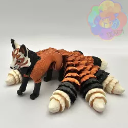 Kitsune - Flexi Articulated Fox with Nine Tails (print in place, no supports)