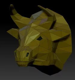low poly bull head