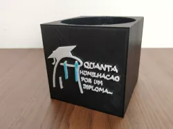 MEME FLORK VASO POTE PORTA TRECO 10 (QUANTA HUMILHAÇÃO POR UM DIPLOMA)