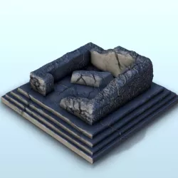 Mesoamerican ruins of building 30 - Maya Aztec Cuetzpal Seraphon Lizardmen Medieval Age of Sigmar Warhammer