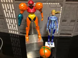 NINTENDO METROID ARTICULATED ACTION FIGURE, SAMUS ARAN, VARIA SUIT, MORPH BALL 1/18, 3.75" VIDEO GAME CUSTOM FIGURE