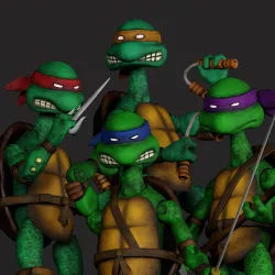 Original TMNT 4 Action Figures set_1