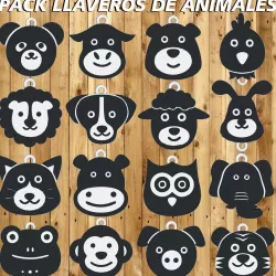 PACK 16 " ANIMAL " KEY RINGS
