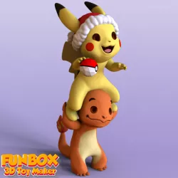 Pikachu and Charmander Christmas