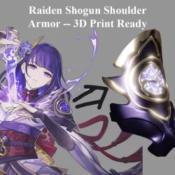 Raiden Shogun Shoulder Armor -- Cosplaying -- Genshin Impact