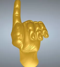 Road Sign symbol signpost movement and direction Hand bas-relief real 3D Relief For CNC building decor wall or door-mount for decoration "hand-01" 3d print
