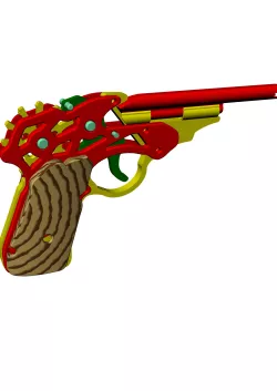 Rubber Gun toy full printable automatic loadable up to 7 rubbers