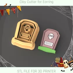 Skeleton Grave Halloween Polymer Clay Cutter
