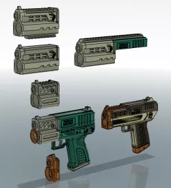 SOURCE FILES for Grass Snake V2 talon mag Nerf flywheel blaster FP-69 half darts
