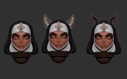 Space nuns anime heads