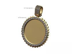 Spikes diamond bail and memory picture pendant 3D print model