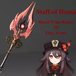 Staff of Homa -- Genshin Impact -- Sliced Print Ready