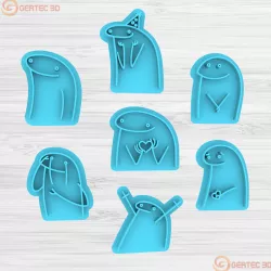 STAMP STAMPS DEFORMED FLORKY CHARACTER x7.