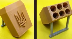 Support Ukraine flag pencil holder v1