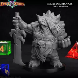 Tortle Deathknight Miniature - Pre-Supported