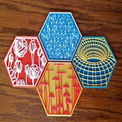 Two-Piece Stacking Hexagon Coaster