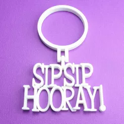 Wine Bottle Gift Tag - Sip Sip Hooray!