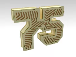 3D Number 75 Gift Box Design For Laser Cut & CNC Router