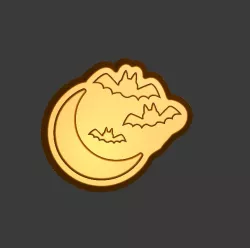 Bats and moon Stl File