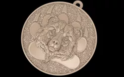 Bear head pendant medallion jewelry 3D print model