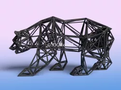Bear - Wire Art - SLA Print