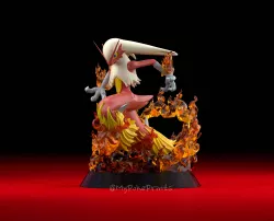 Blaziken running on flames - 3D printable pokemon 3D print model