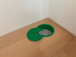 cable outlet for desk, shelf, etc. with snap-in cover