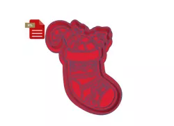 Christmas Stocking Cookie Cutter and Stamp STL FILE