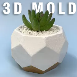 Concrete geometric planter mold