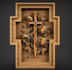 CROSS ROSES SWORD