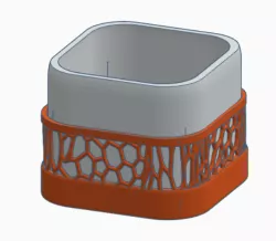 Cube pot with voronoi cube detail