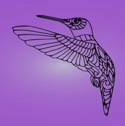 Decorative mural, wall decoration, panno. Hummingbird.