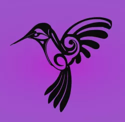 Decorative mural, wall decoration, panno. Hummingbird.