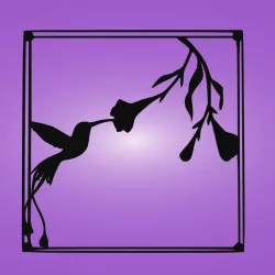 Decorative mural, wall decoration, panno. Hummingbird.